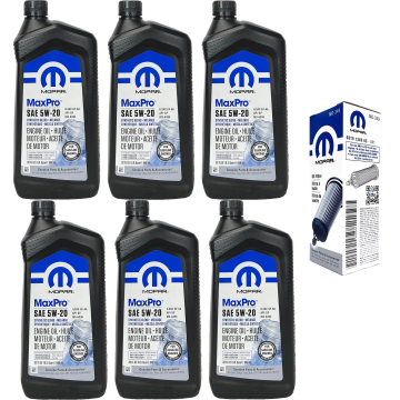 Mopar MaxPro 5W-20 SAE Motor Oil Change Kit - 6 Quarts + Mopar MO-349 Filter